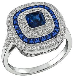 1.38ct Sapphire 0.43ct Diamond Ring Photo 1