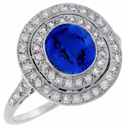 sapphire diamond 18k white gold ring 1