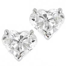 1.55ct Heart Shape Diamond Stud Earrings - price $5,500