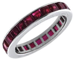  18k white gold ruby eternity wedding band 1