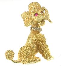 14k yellow gold poodle dog pin 1