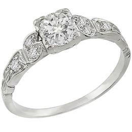 Antique Diamond Platinum Engagement Ring