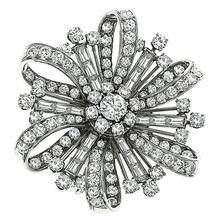 Diamond Platinum Flower Pin/ Pendant 
