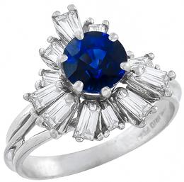 sapphire diamond platinum ring 1