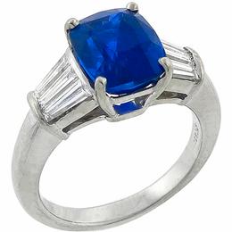 sapphire diamond platinum engagement ring 1