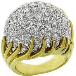 diamond  18k yellow and white gold ring 1