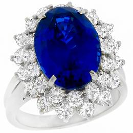  14k white gold sapphire diamond cocktail ring 1