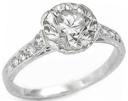 gia cert diamond platinum engagement ring 1