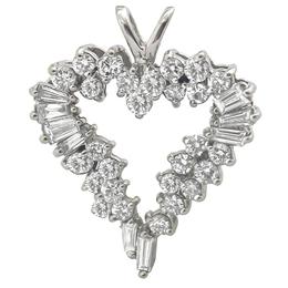 14k white gold open heart pendant 1