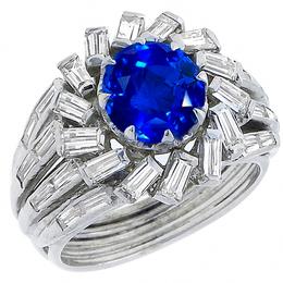 sapphire diamond 14k white gold ring 1