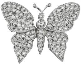 2.50ct Diamond Gold Butterfly Pin Photo 1