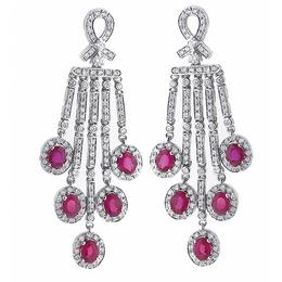 8k white gold ruby and diamond earrings 1