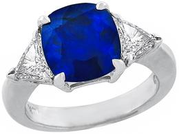 4.52ct Sapphire 0.88ct Diamond Engagement Ring Photo 1