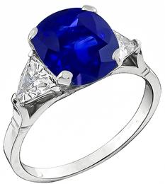 4.63ct Sapphire 0.60ct Diamond Engagement Ring Photo 1