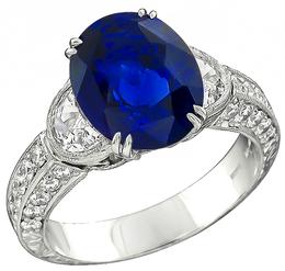 4.71ct Sapphire 1.20ct Diamond Engagement Ring Photo 1