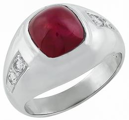 5.36ct burmese ruby 0.25ct diamond ring photo 1