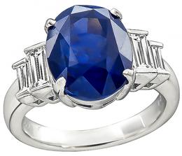 5.42ct Sapphire Diamond Engagement Ring