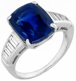 6.21ct ceylon sapphire 0.30ct diamond engagement ring photo 1