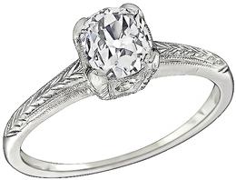 Antique 0.92ct Diamond Engagement Ring