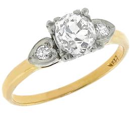 diamond 14k yellow gold engagement ring  1