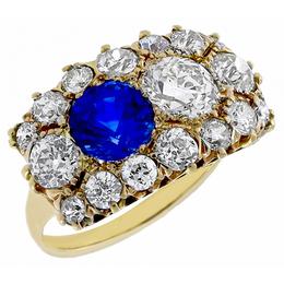  diamond sapphire 14k yellow  gold ring 1 