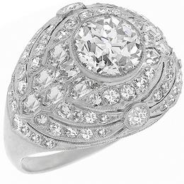 art deco  platinum diamond engagement ring 1