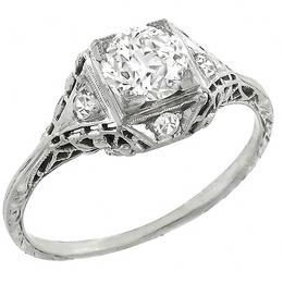 diamond 18k white gold engagement ring  1