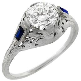 diamond 18k white gold engagement ring  1