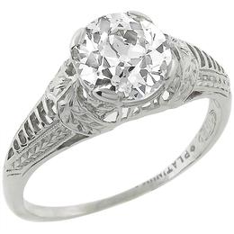 diamond platinum engagement ring  1