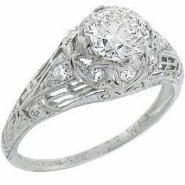 diamond platinum engagement ring  1