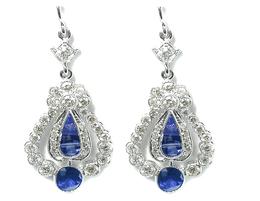 4k white gold sapphire and diamond earrings 1