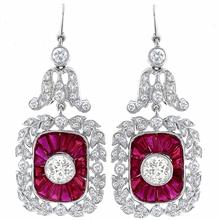  diamond and ruby 18k white gold earrings 1