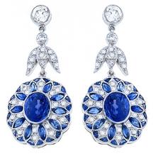 sapphire diamond 18k white gold earrings 1