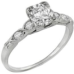 Antique Diamond Platinum Engagement Ring