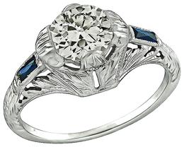 Art Deco 0.90ct Diamond Engagement Ring Photo 1