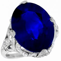 sapphire diamond platinum ring 1