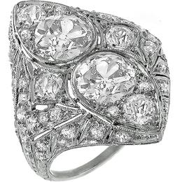 art deco diamond platinum ring 1