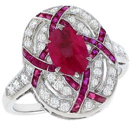  ruby diamond 18k white gold ring  1