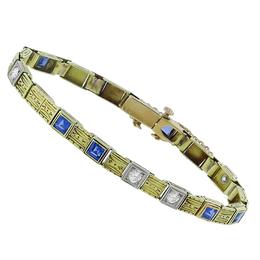 14k yellow gold arts and crafts bracelet 1