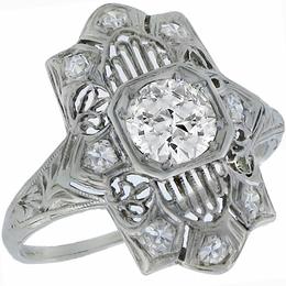 edwardian diamond platinum ring 1