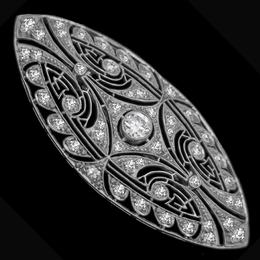 antique 14k white gold pin 1