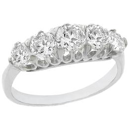 5 stone diamond platinum ring 1