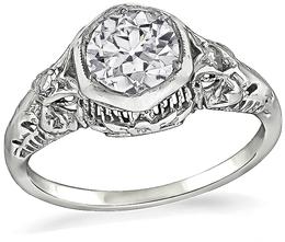 Edwardian GIA Certified 0.84ct Diamond Engagement Ring