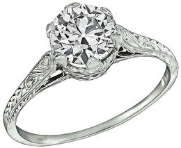 Edwardian GIA 0.96ct Diamond Engagement Ring Photo 1