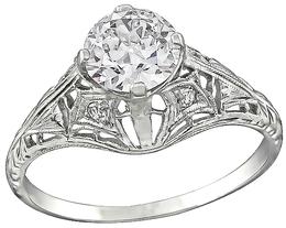 Edwardian GIA Certified 1.06ct Diamond Engagement Ring