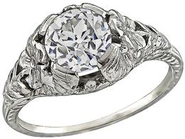 Edwardian GIA Certified 1.19ct Diamond Engagement Ring