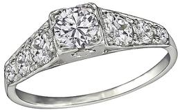 Estate 0.30ct Center Diamond 0.70ct Diamond Engagement Ring