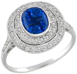 estate 0.51ct sapphire 0.44ct diamond ring photo 1