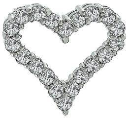 Estate 1.00ct Diamond Heart Pendant Photo 1