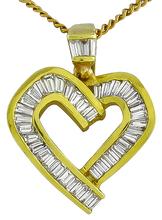 Estate 1.10ct Diamond Heart Pendant Photo 1